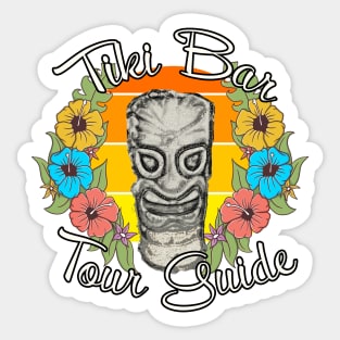 Tiki Bar Tour Guide Funny Tropical Sticker